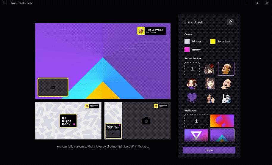 Official Twitch Studio layout preview from Twitch Blog