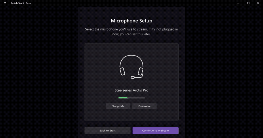 Official Twitch Studio setup flow from Twitch Blog